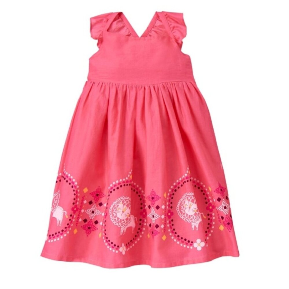 Gymboree Toddler Girls Iris Pink Lion Crossback Sundress Dress 4T